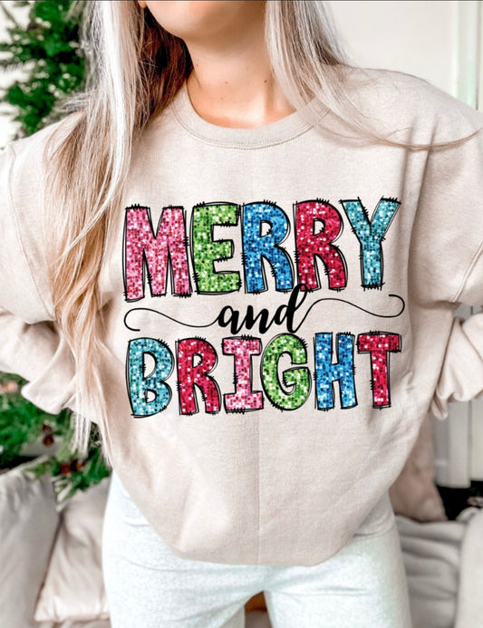 Faux Glitter Merry & Bright