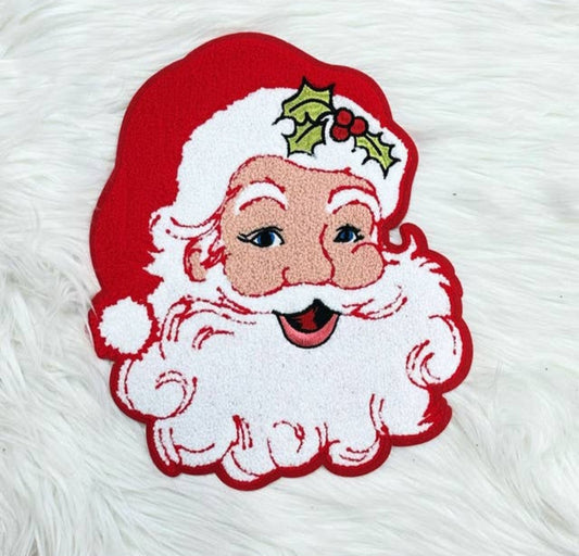 Red Santa Chenille Patch Sweatshirt