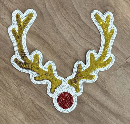 Reindeer Sequins Chenille Patch Sweatshirt