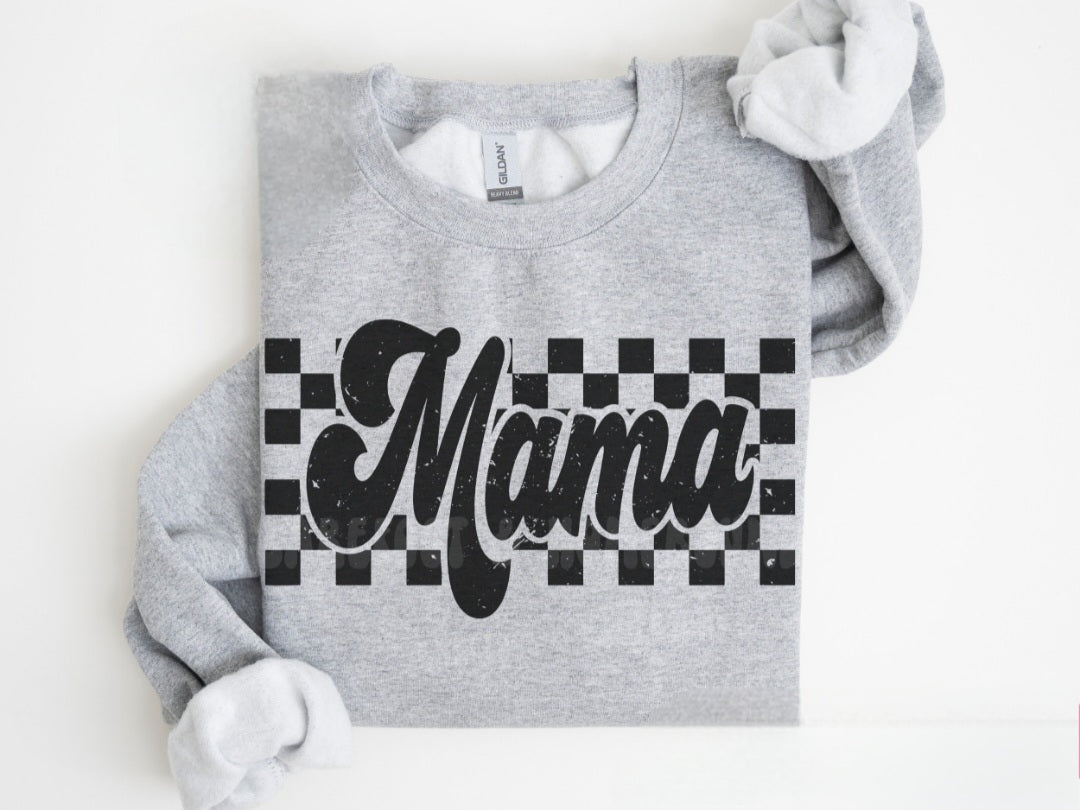 Retro Checkered Mama (Black)